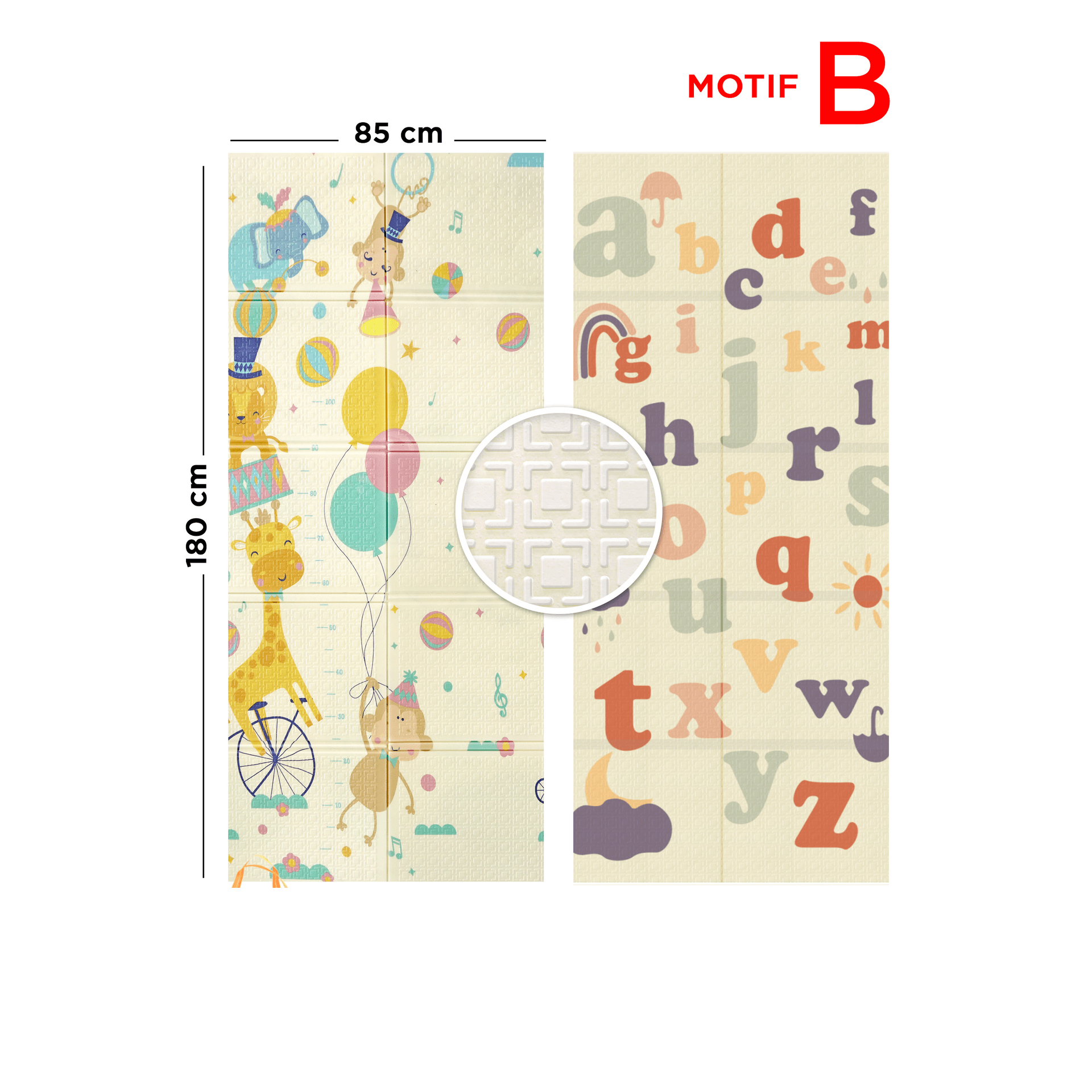 Playmat Bayi XPE Lipat 2 Sisi - 3 Ukuran & Beragam Motif - gambar 4