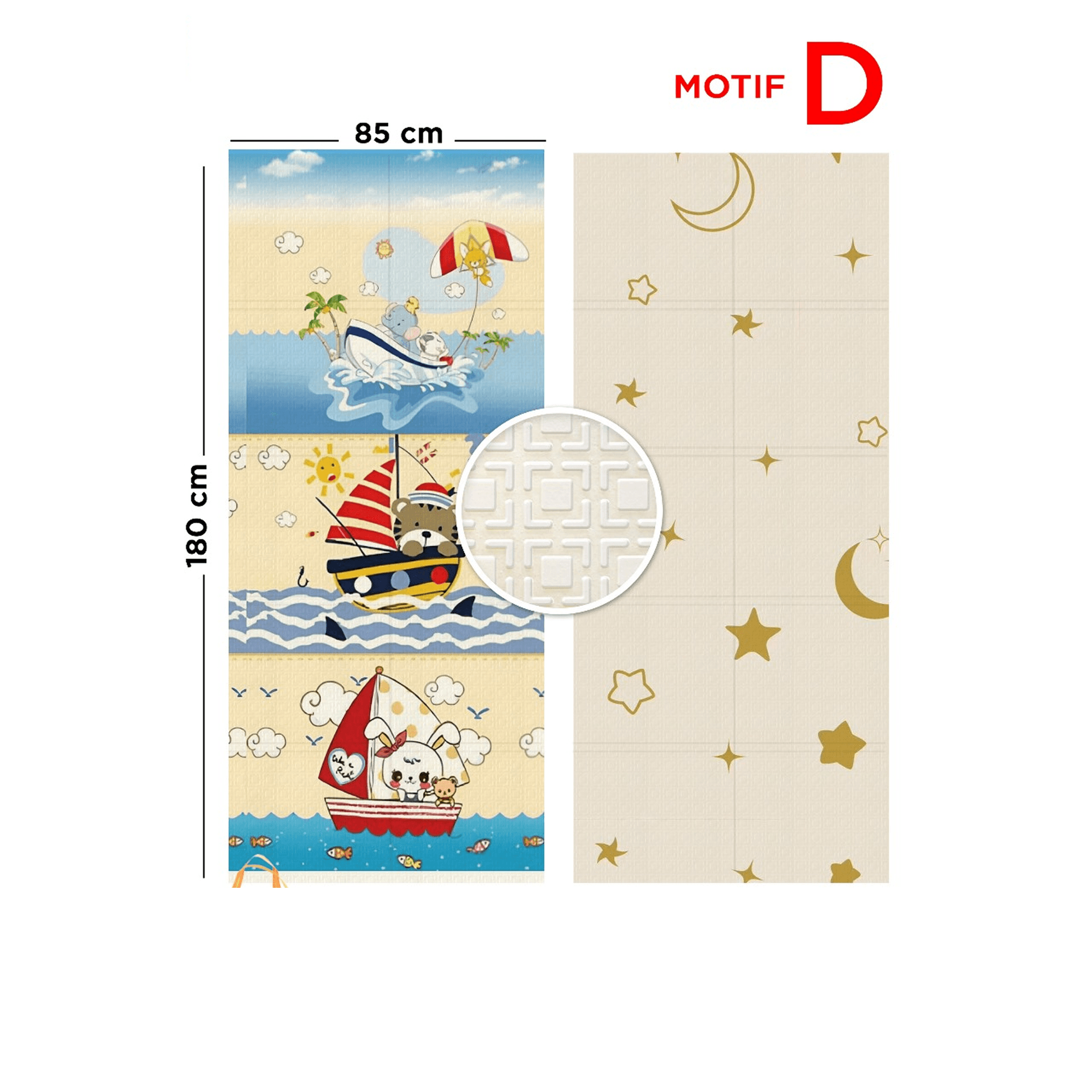 Playmat Bayi XPE Lipat 2 Sisi - 3 Ukuran & Beragam Motif - gambar 6