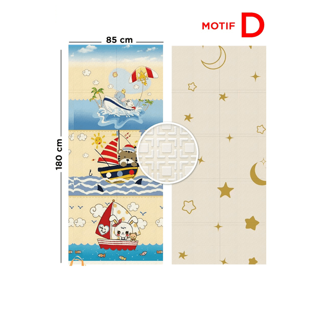 Playmat Bayi XPE Lipat 2 Sisi - 3 Ukuran & Beragam Motif