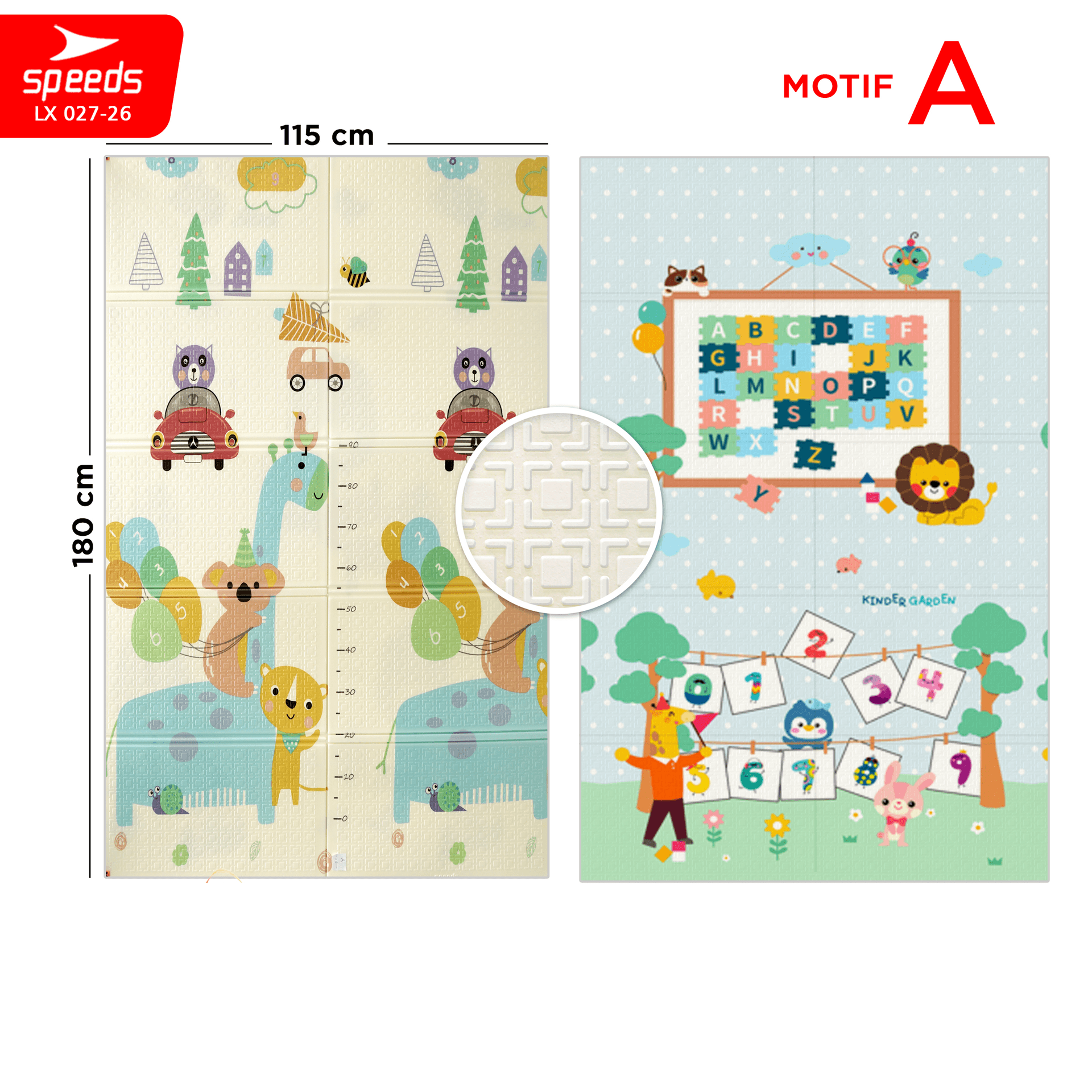 Playmat Bayi XPE Lipat 2 Sisi - 3 Ukuran & Beragam Motif - gambar 10