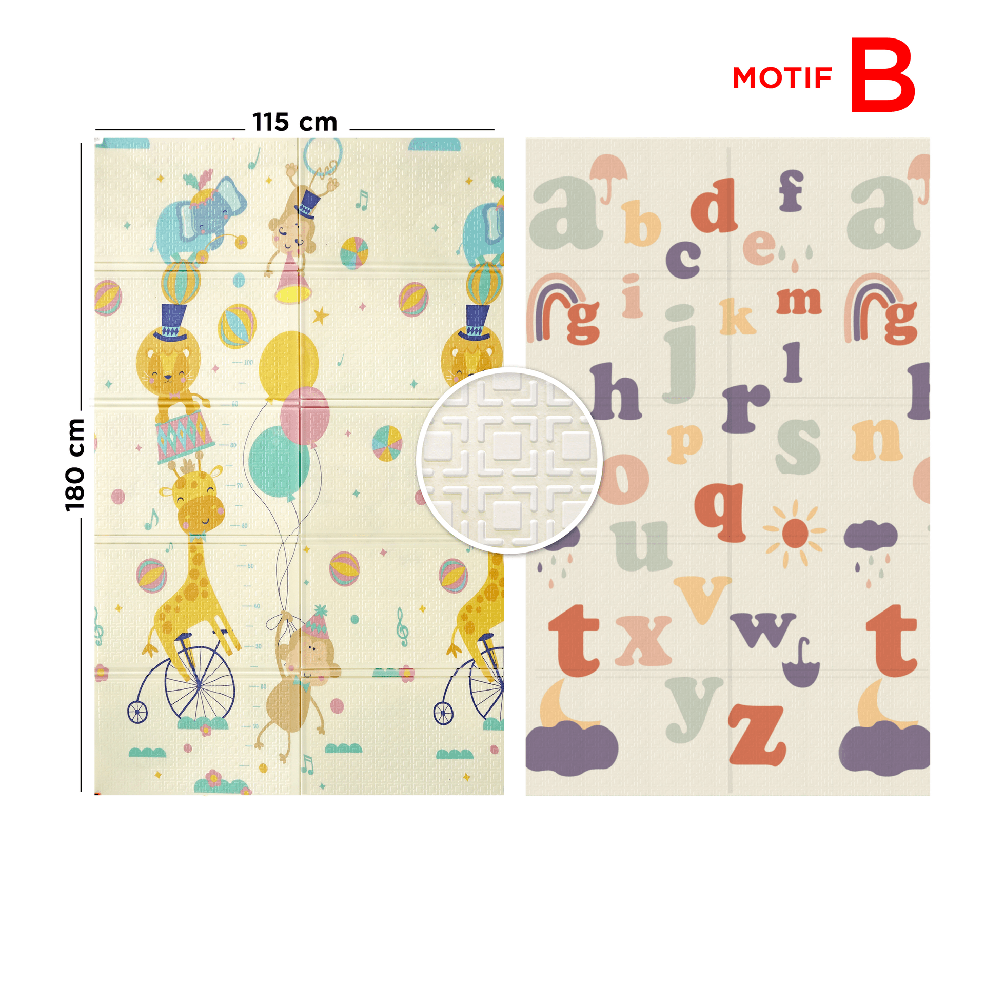 Playmat Bayi XPE Lipat 2 Sisi - 3 Ukuran & Beragam Motif - gambar 11