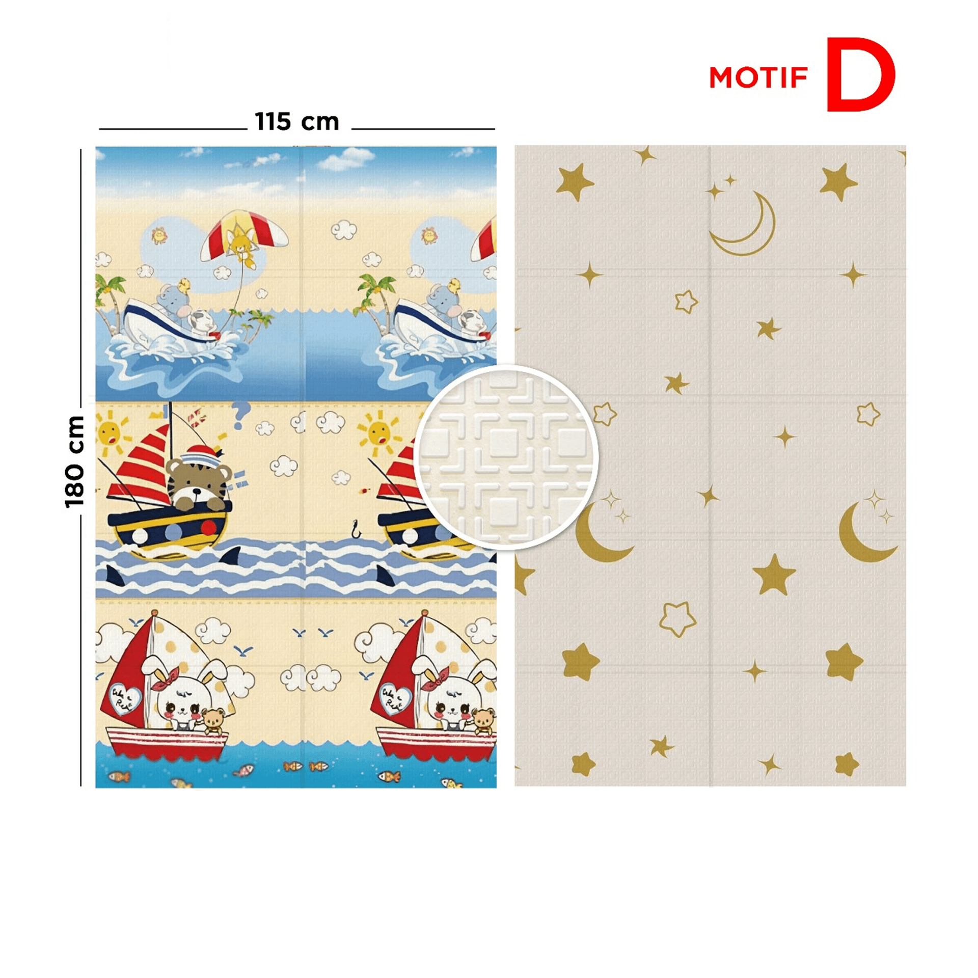 Playmat Bayi XPE Lipat 2 Sisi - 3 Ukuran & Beragam Motif - gambar 13