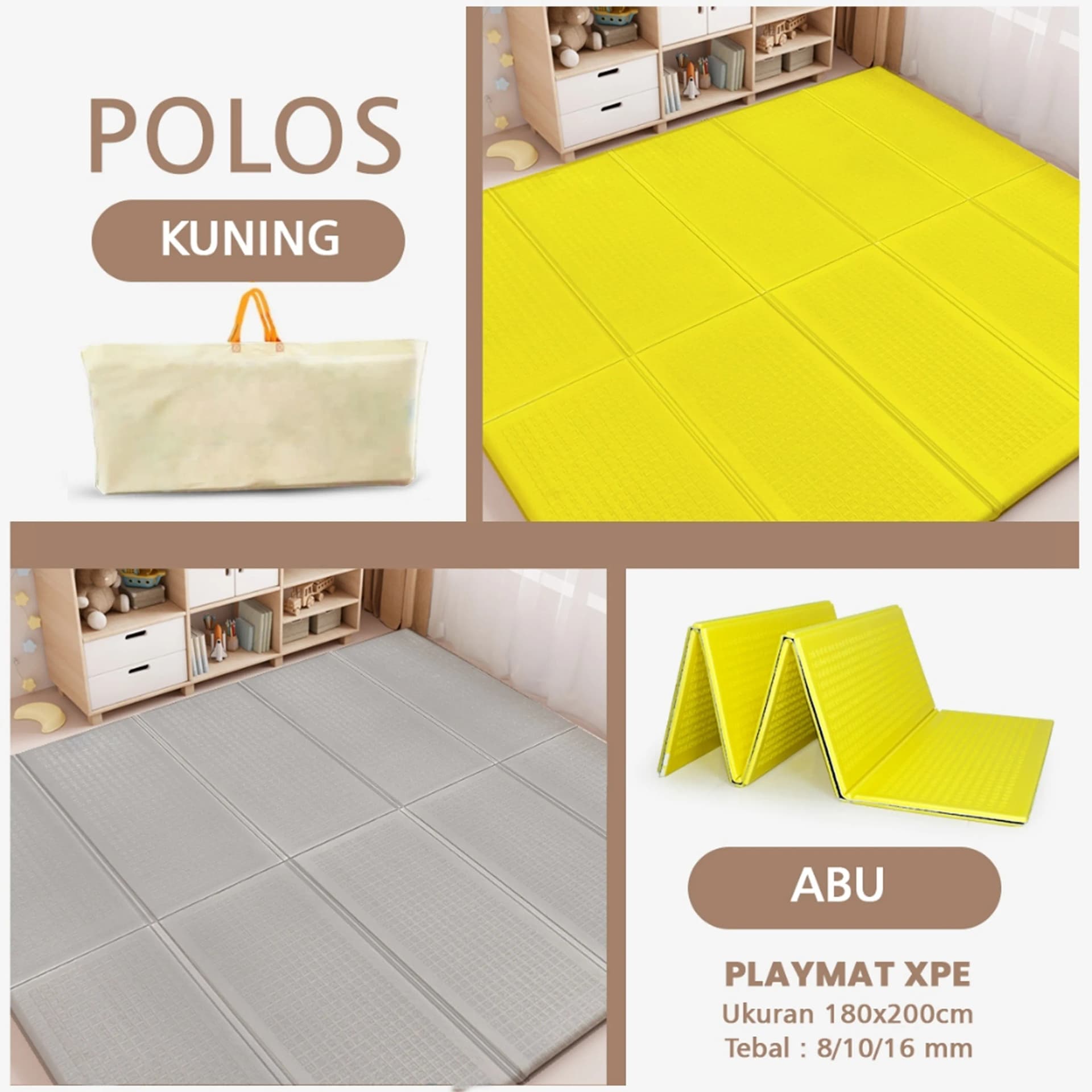 Playmat Bayi XPE Lipat 2 Sisi - 3 Ukuran & Beragam Motif - gambar 39