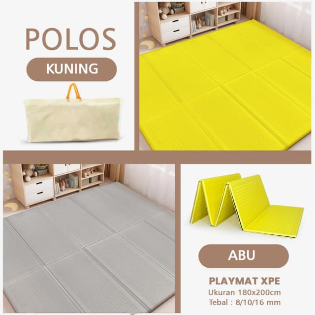 Playmat Bayi XPE Lipat 2 Sisi - 3 Ukuran & Beragam Motif