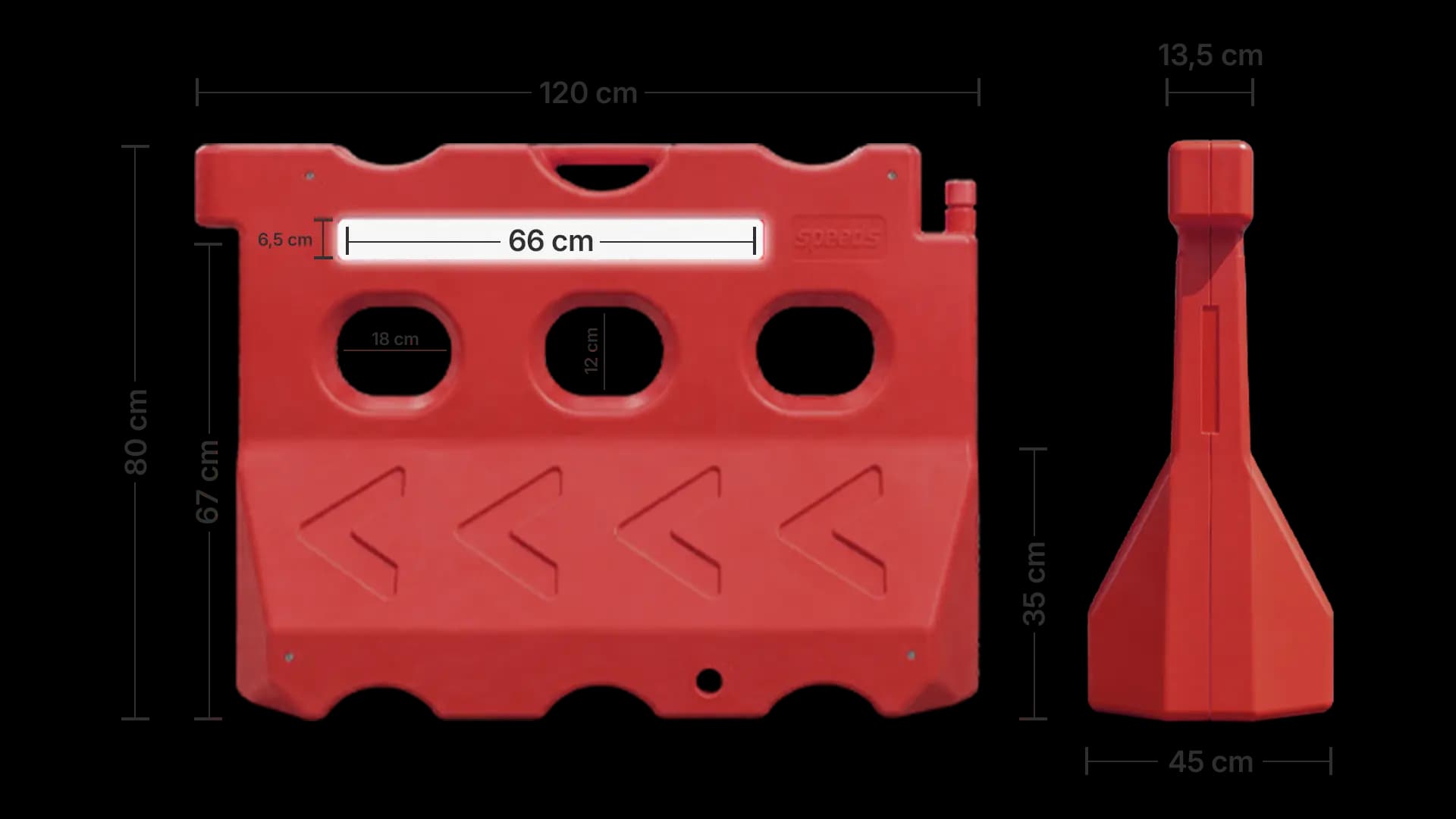 ROAD BARRIER KPN 120 - Road Barrier HDPE