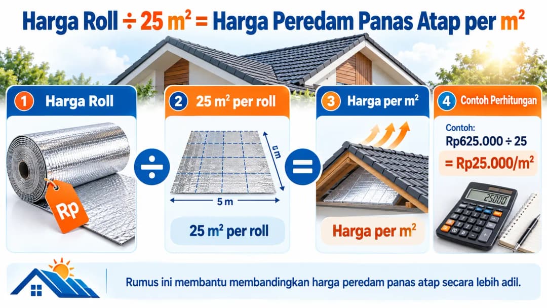 Diagram contoh perhitungan harga roof insulation