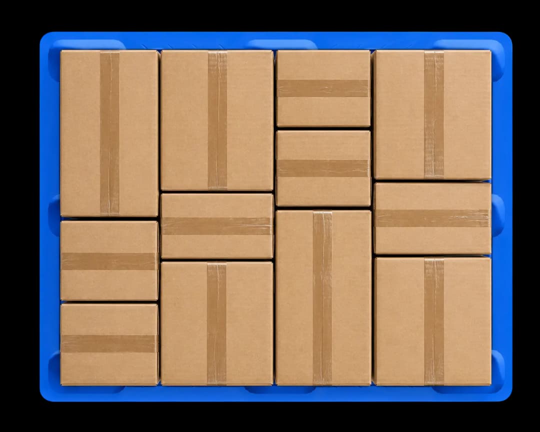 Susunan paket nampak atas diatas pallet
